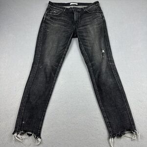 MOUSSY Vintage Checotah Skinny Denim Jeans Black Women's Size 28 Distressed